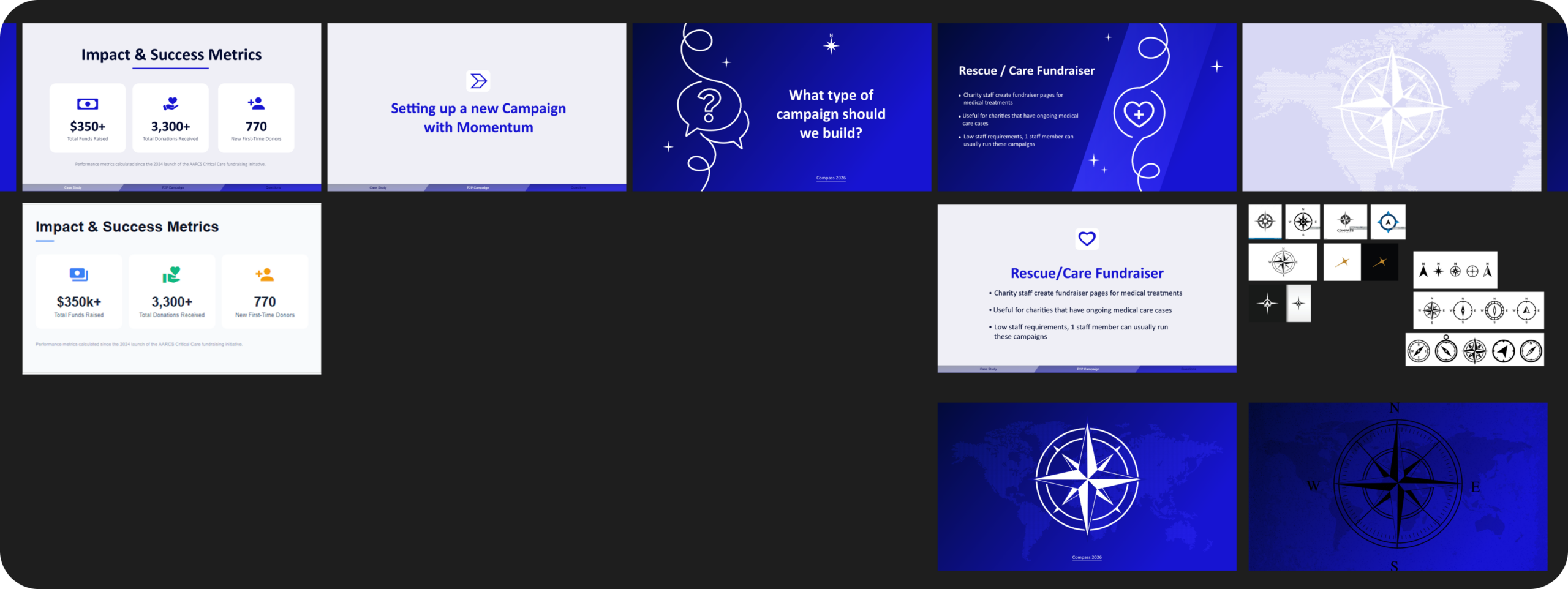 Second screenshot showing the process of designing the A F P compass 2026 conference slides