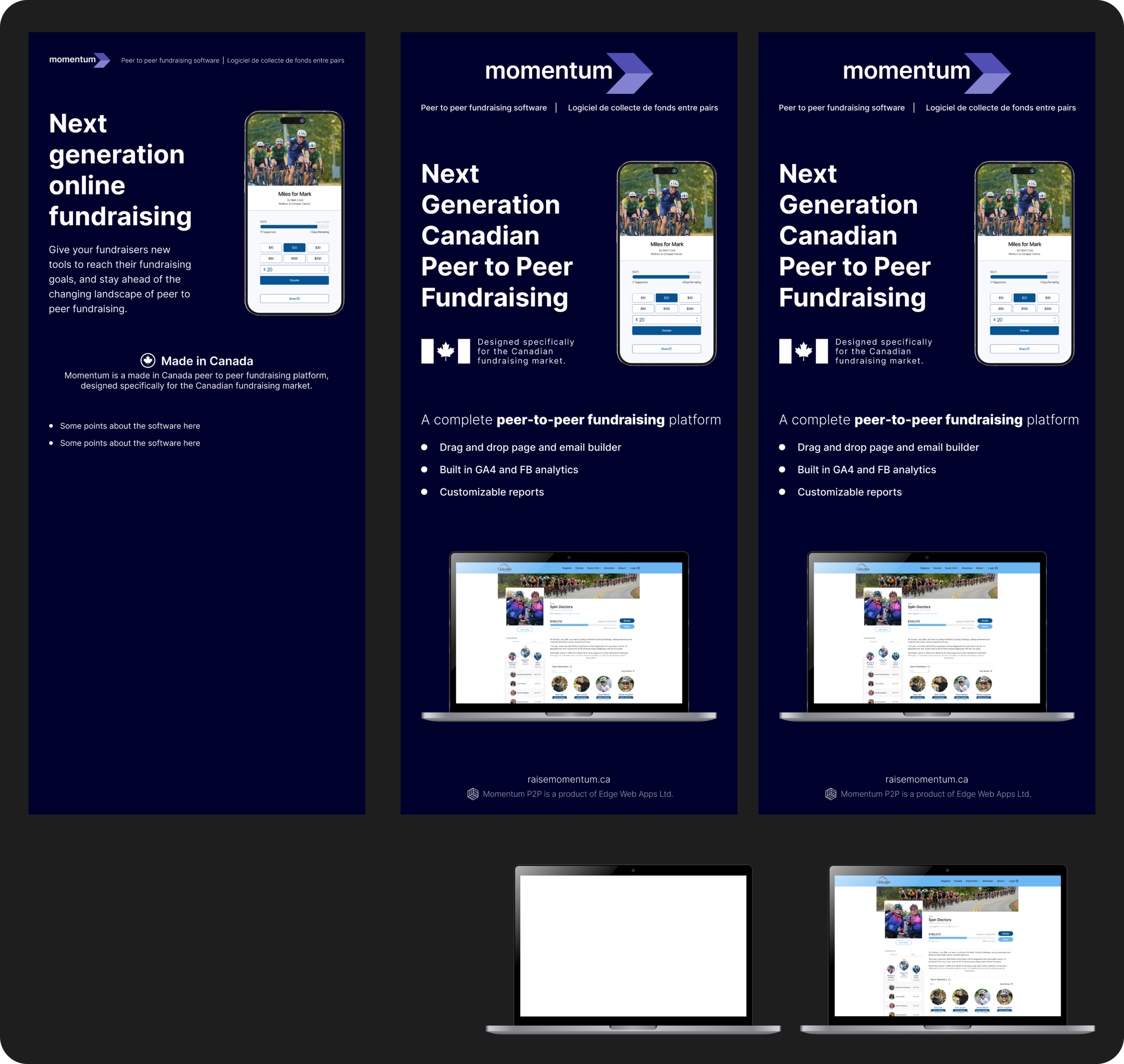 Screenshot showing the process of designing the Momentum conference banner